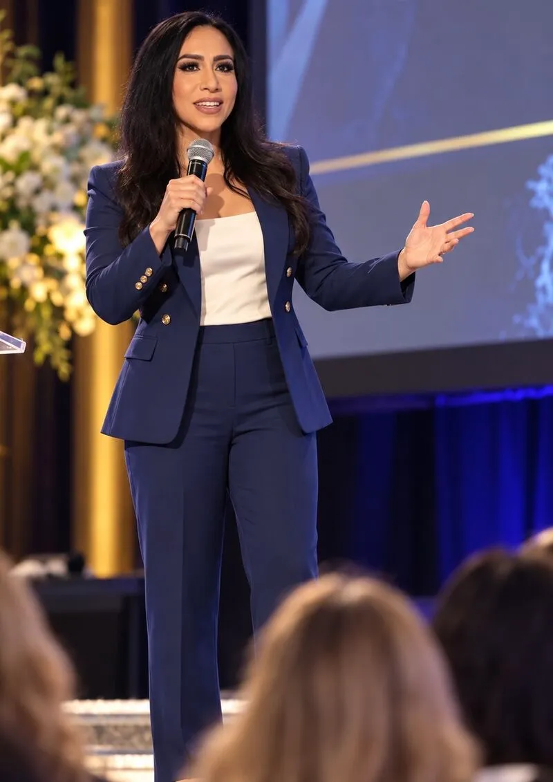 Sandra Gonzalez speaking at an event